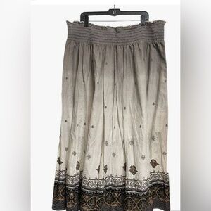 Lane Bryant Elastic Waist Ankle Length Boho Gypsy Cotton Sequin Skirt Size 14/16